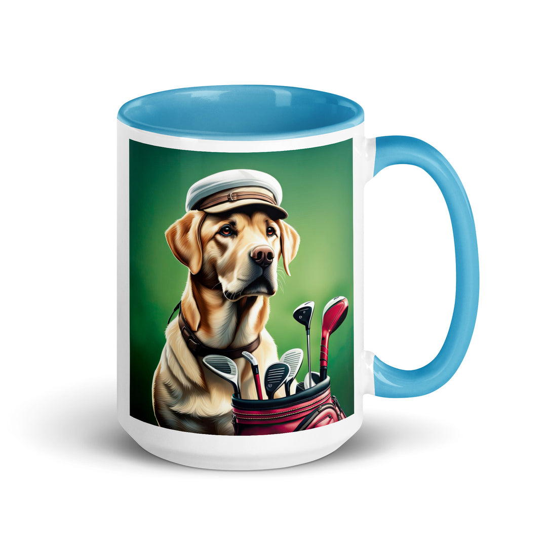 Mug with Color Inside-Labrador Retriever Golfer V2