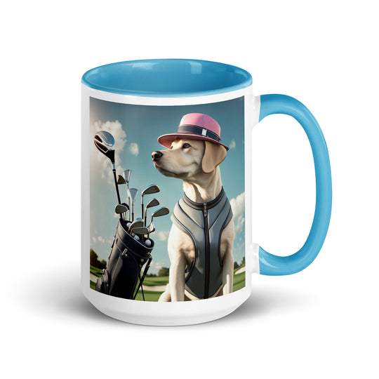 Mug with Color Inside-Labrador Retriever Golfer V3