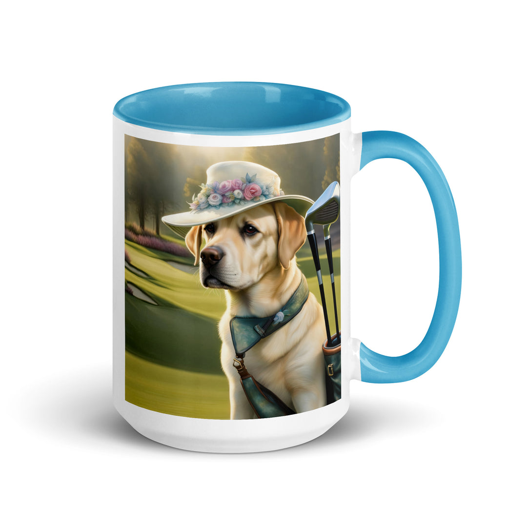 Mug with Color Inside-Labrador Retriever Golfer V4