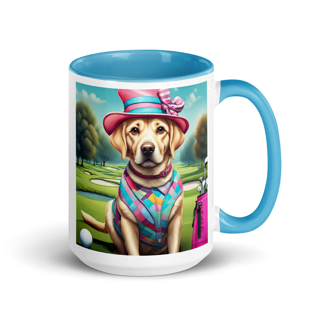 Mug with Color Inside-Labrador Retriever Golfer V6