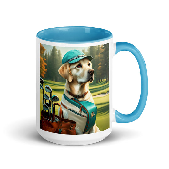 Mug with Color Inside-Labrador Retriever Golfer  V7