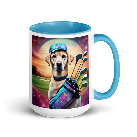 Mug with Color Inside-Labrador Retriever Golfer V8