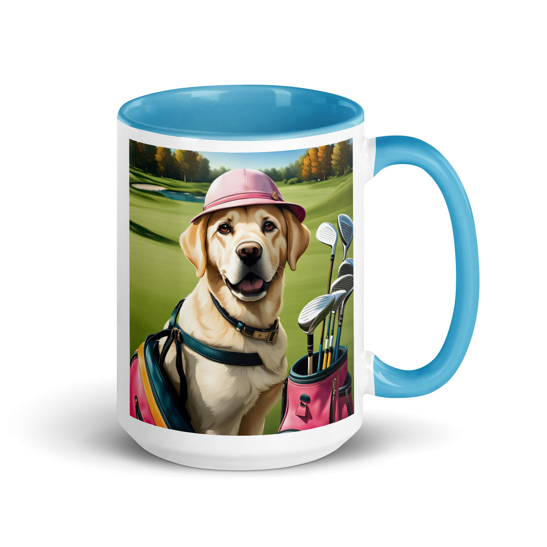 Mug with Color Inside-Labrador Retriever Golfer V10