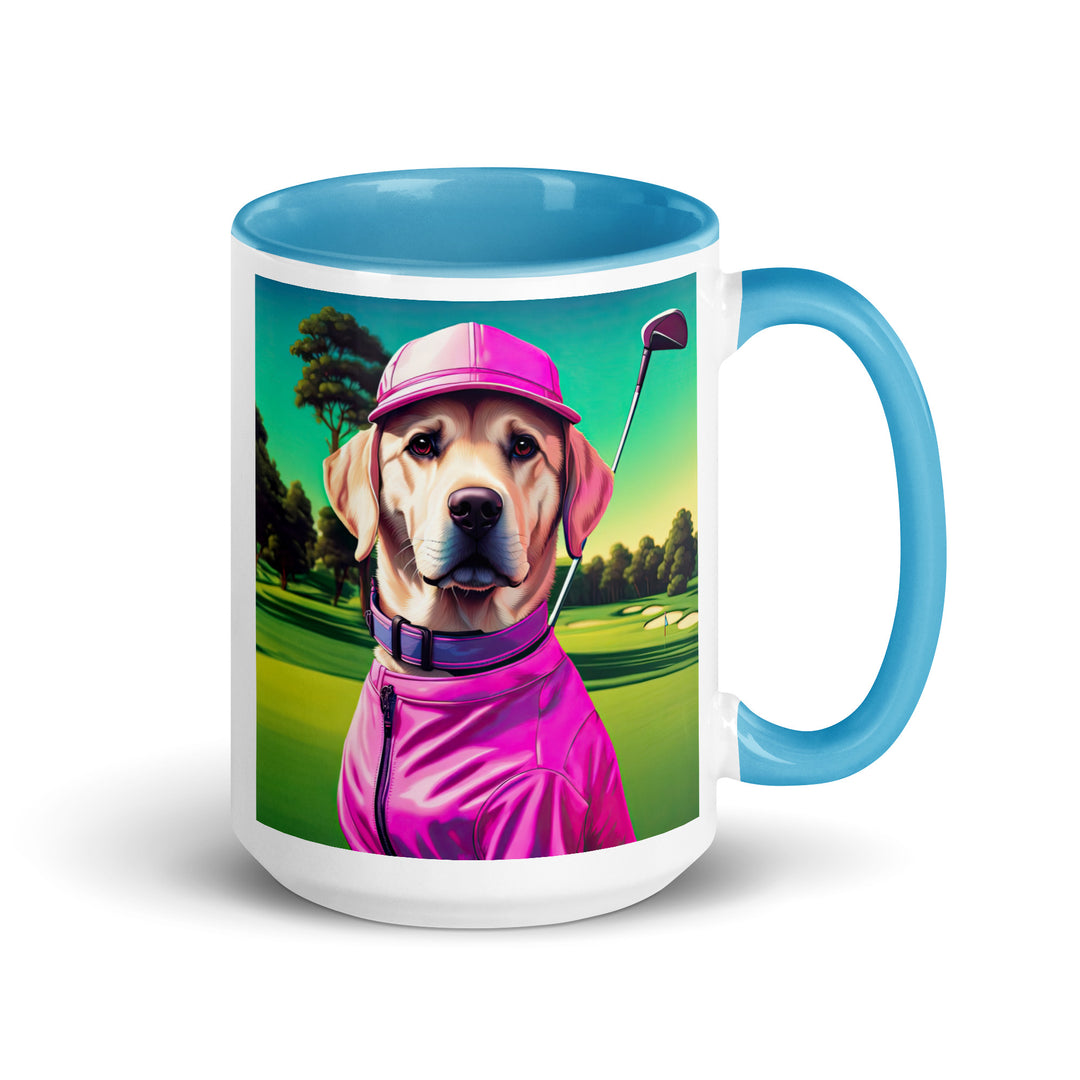 Mug with Color Inside-Labrador Retriever Golfer V14