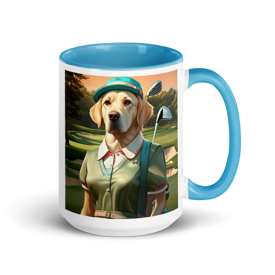 Mug with Color Inside-Labrador Retriever Golfer V15