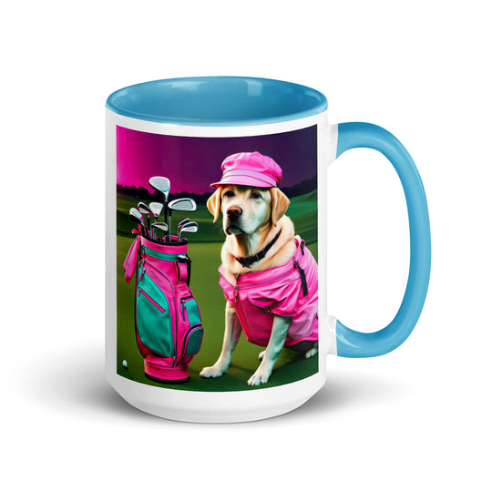 Mug with Color Inside-Labrador Retriever Golfer V16