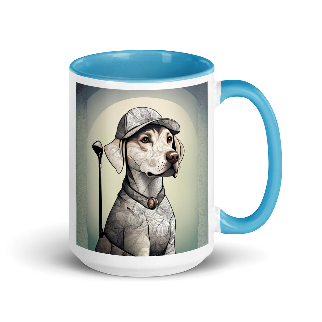 Mug with Color Inside-Labrador Retriever Golfer V17