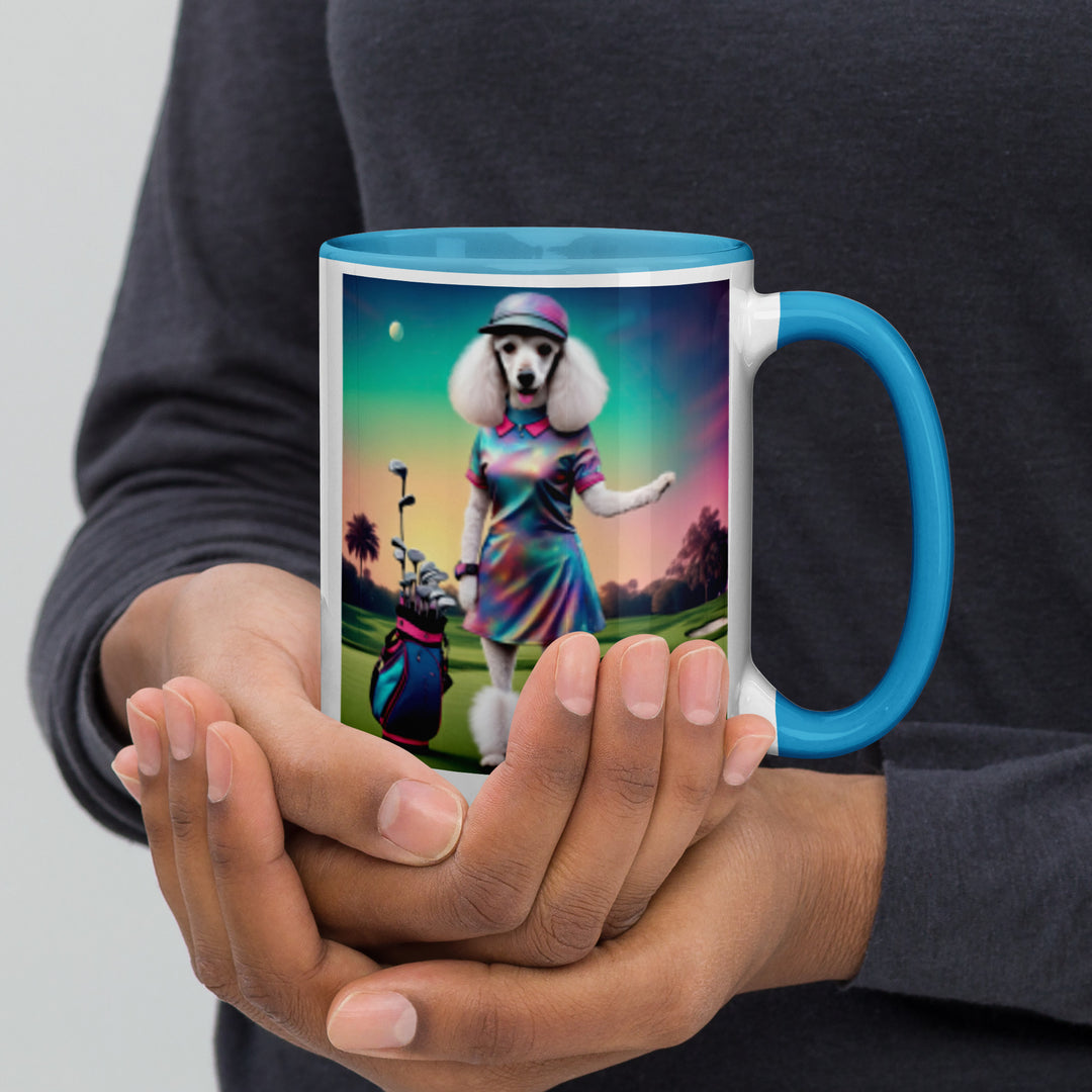 Poodle Golfer- Mug with Color Inside