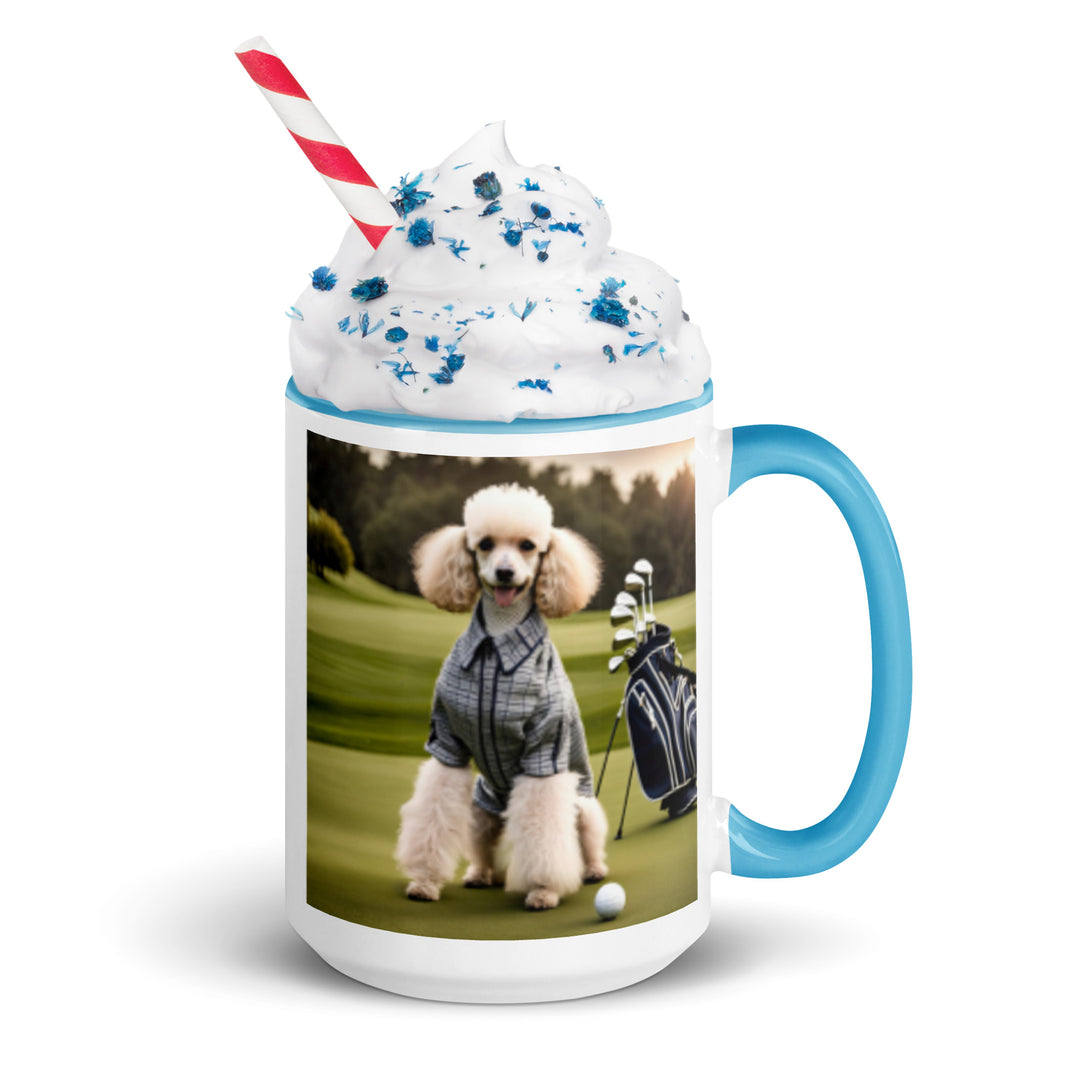 Poodle Golfer- Mug with Color Inside v2