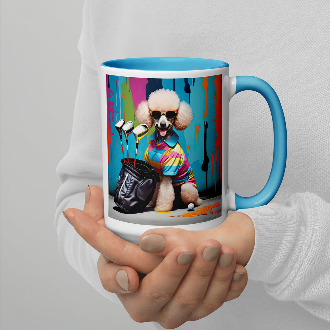 Poodle Golfer- Mug with Color Inside v3