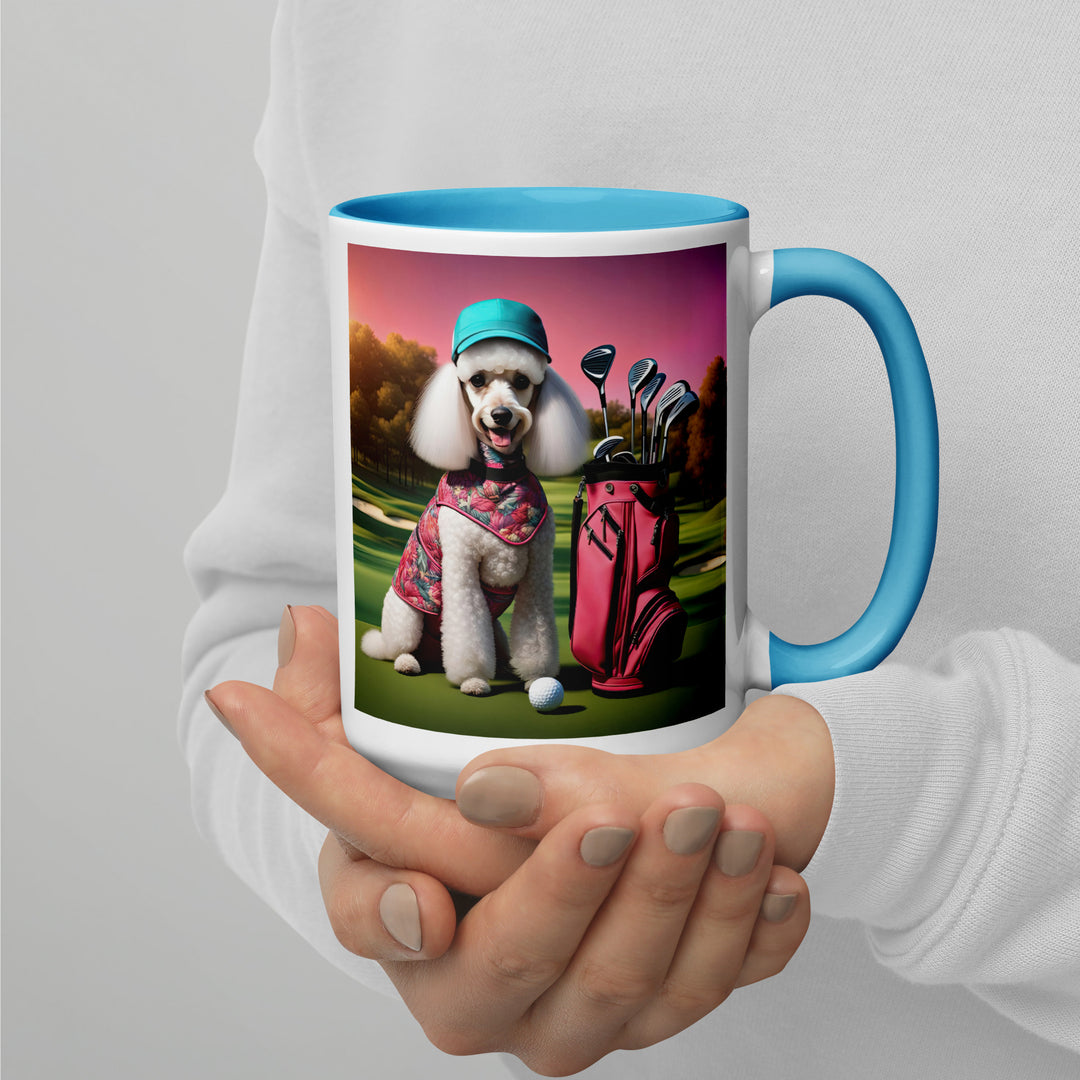 Poodle Golfer- Mug with Color Inside v5