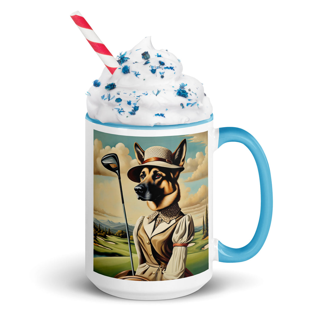 German Shepherd Golfer- Mug with Color Inside V14