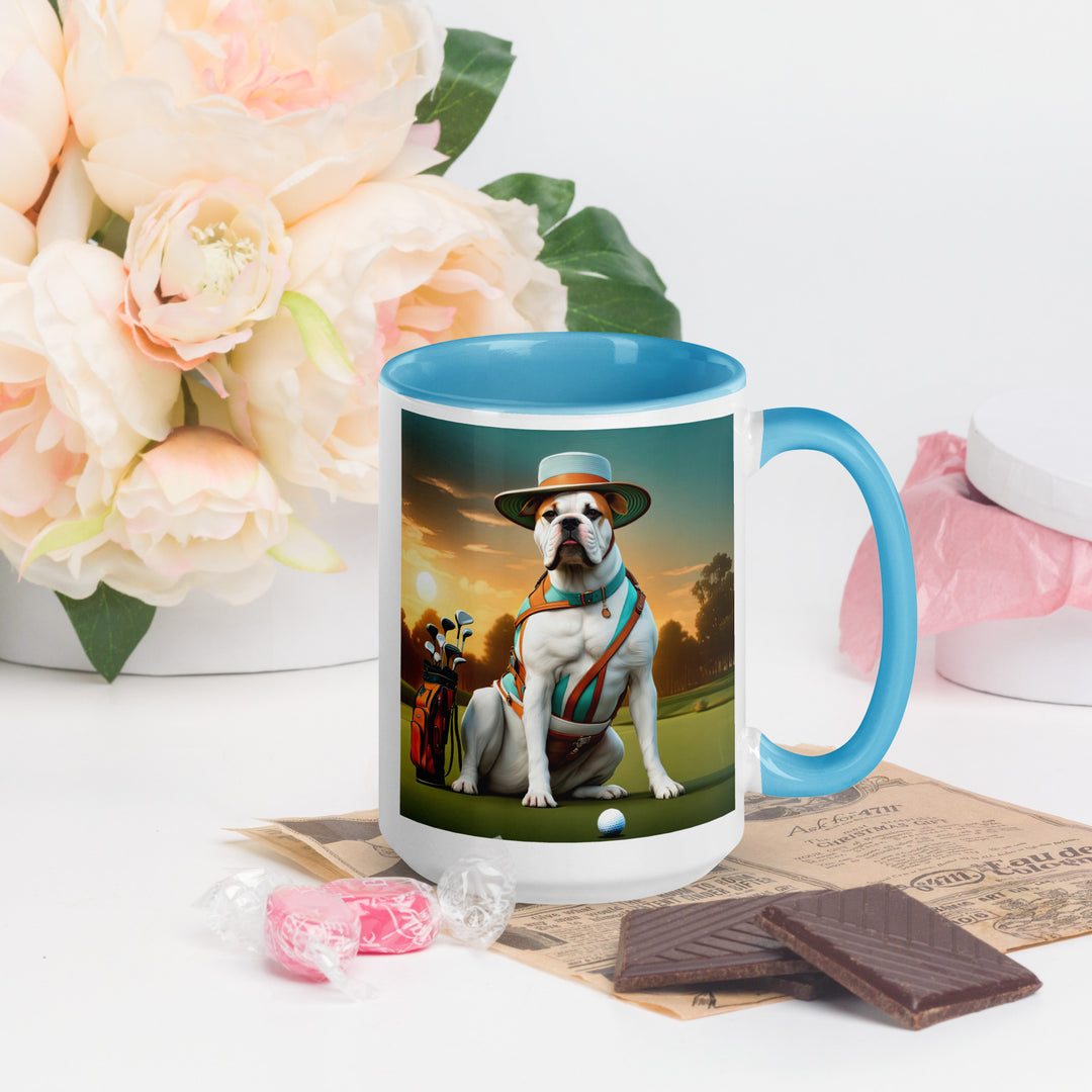 American Bulldog Golfer- Mug with Color Inside v2