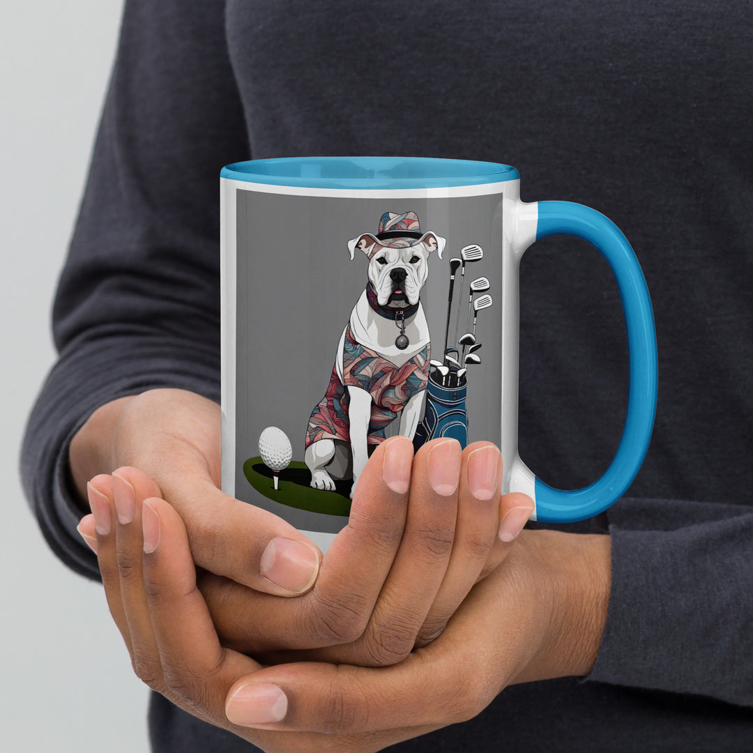 American Bulldog Golfer- Mug with Color Inside v3