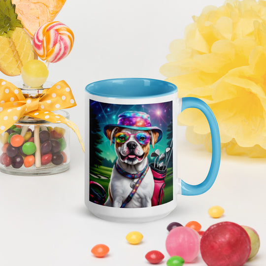 American Bulldog Golfer- Mug with Color Inside v4