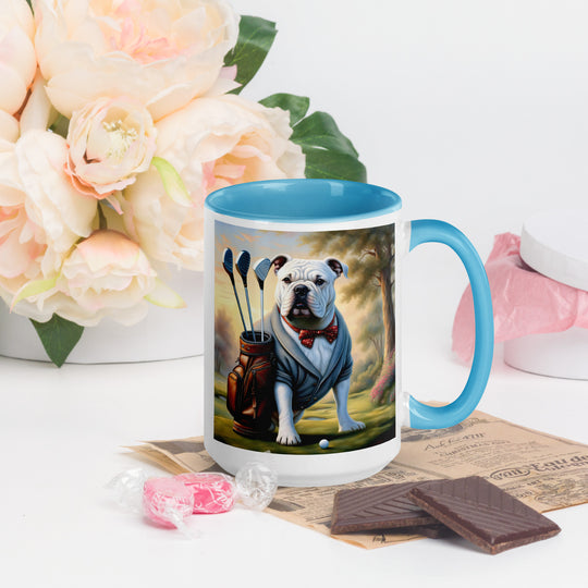 Bulldog Golfer- Mug with Color Inside