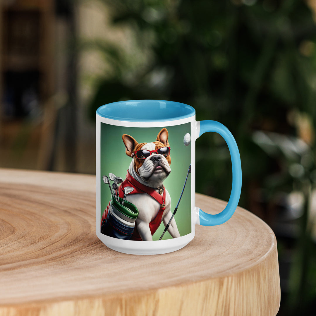 Bulldog Golfer- Mug with Color Inside V3