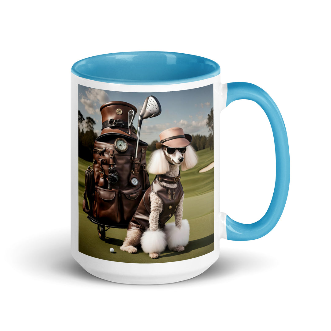 Poodle Golfer- Mug with Color Inside v6