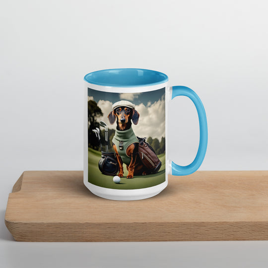 Dachshund Golfer- Mug with Color Inside