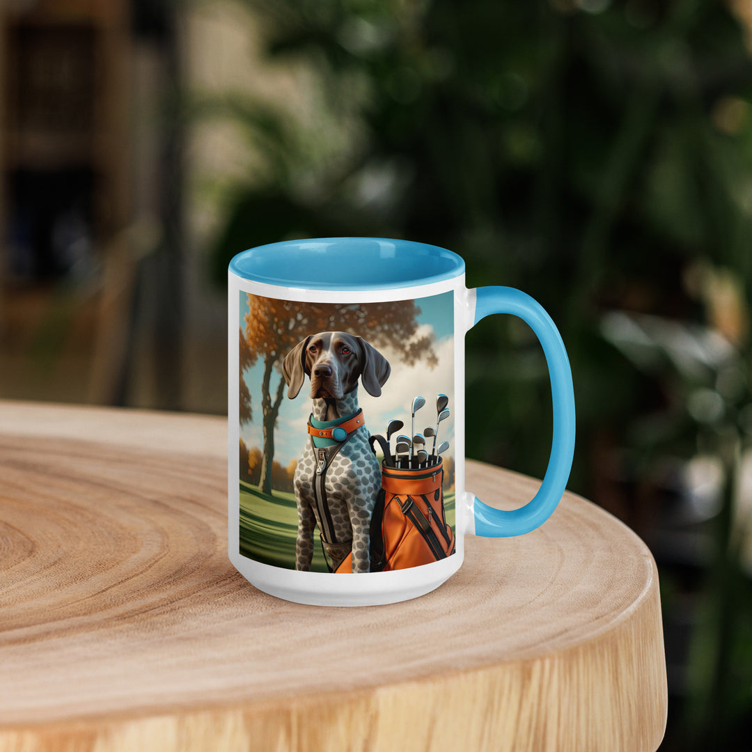 German Shorthaired Pointer Golfer- Mug with Color Inside