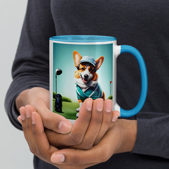 Pembroke Welsh Corgi Golfer- Mug with Color Inside