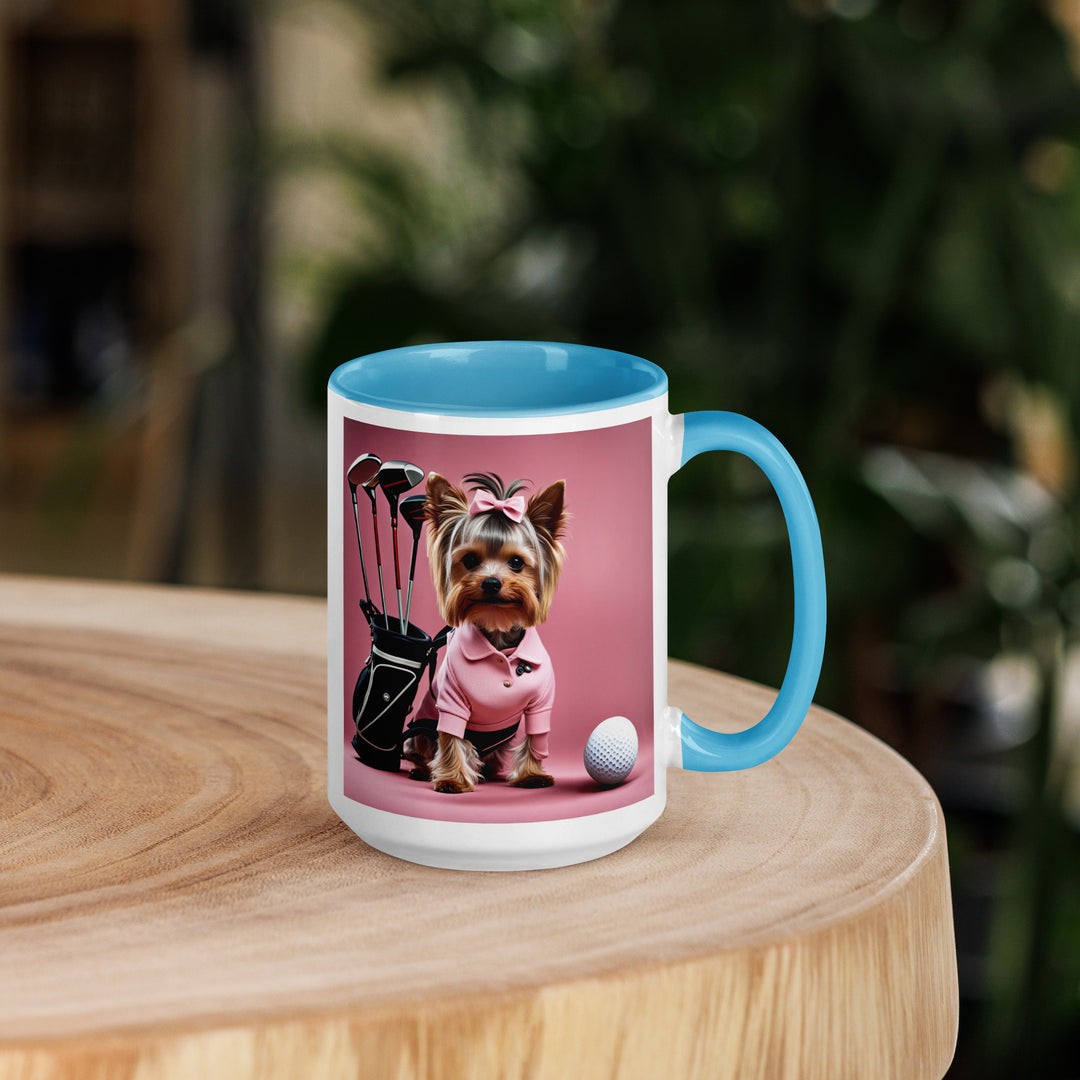 Yorkshire Terrier Golfer- Mug with Color Inside