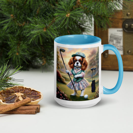 Cavalier King Charles Spaniel Golfer- Mug with Color Inside