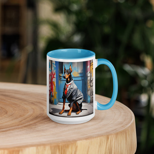 Doberman Pinscher- Mug with Color Inside v5