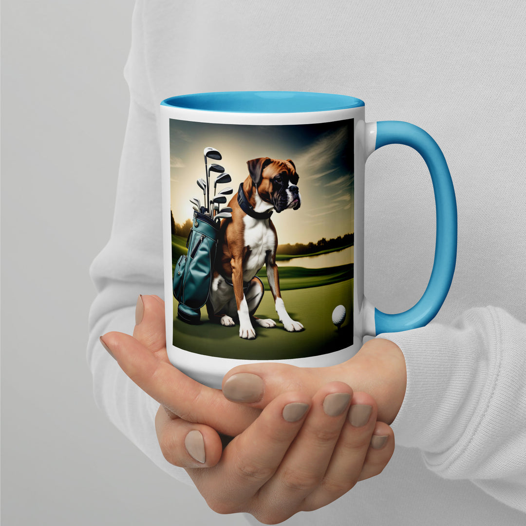 Boxer Golfer- Mug with Color Inside v3