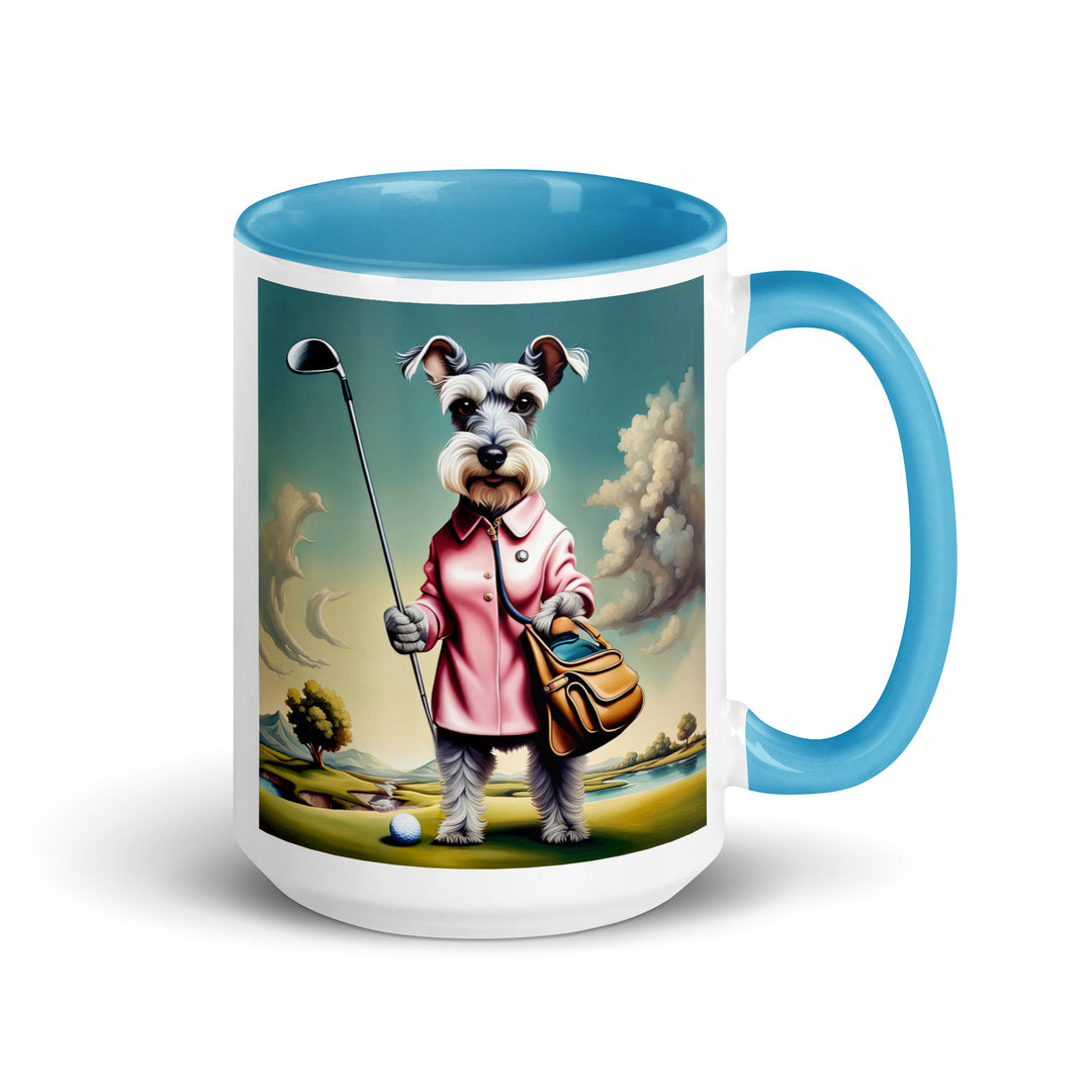 Miniature Schnauzer Golfer- Mug with Color Inside