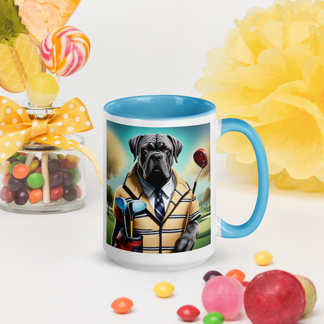 Cane Corso Golfer- Mug with Color Inside v3