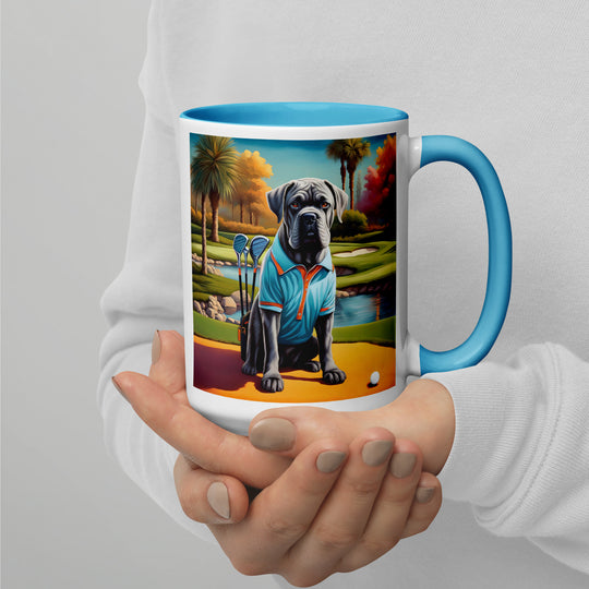 Cane Corso Golfer- Mug with Color Inside v4