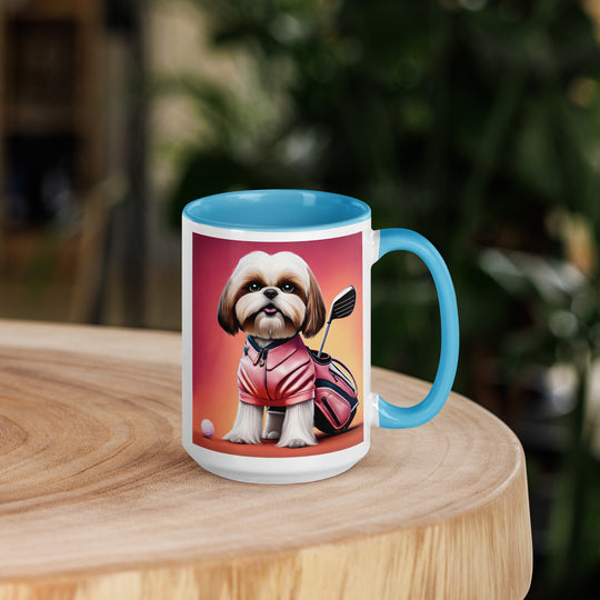 Shih Tzu Golfer- Mug with Color Inside v2