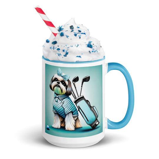 Shih Tzu Golfer- Mug with Color Inside v4