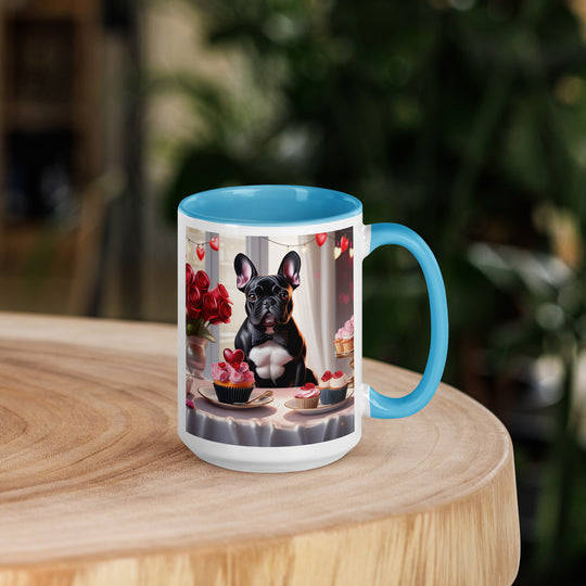 French Bulldog Romantic- Mug with Color Inside v3