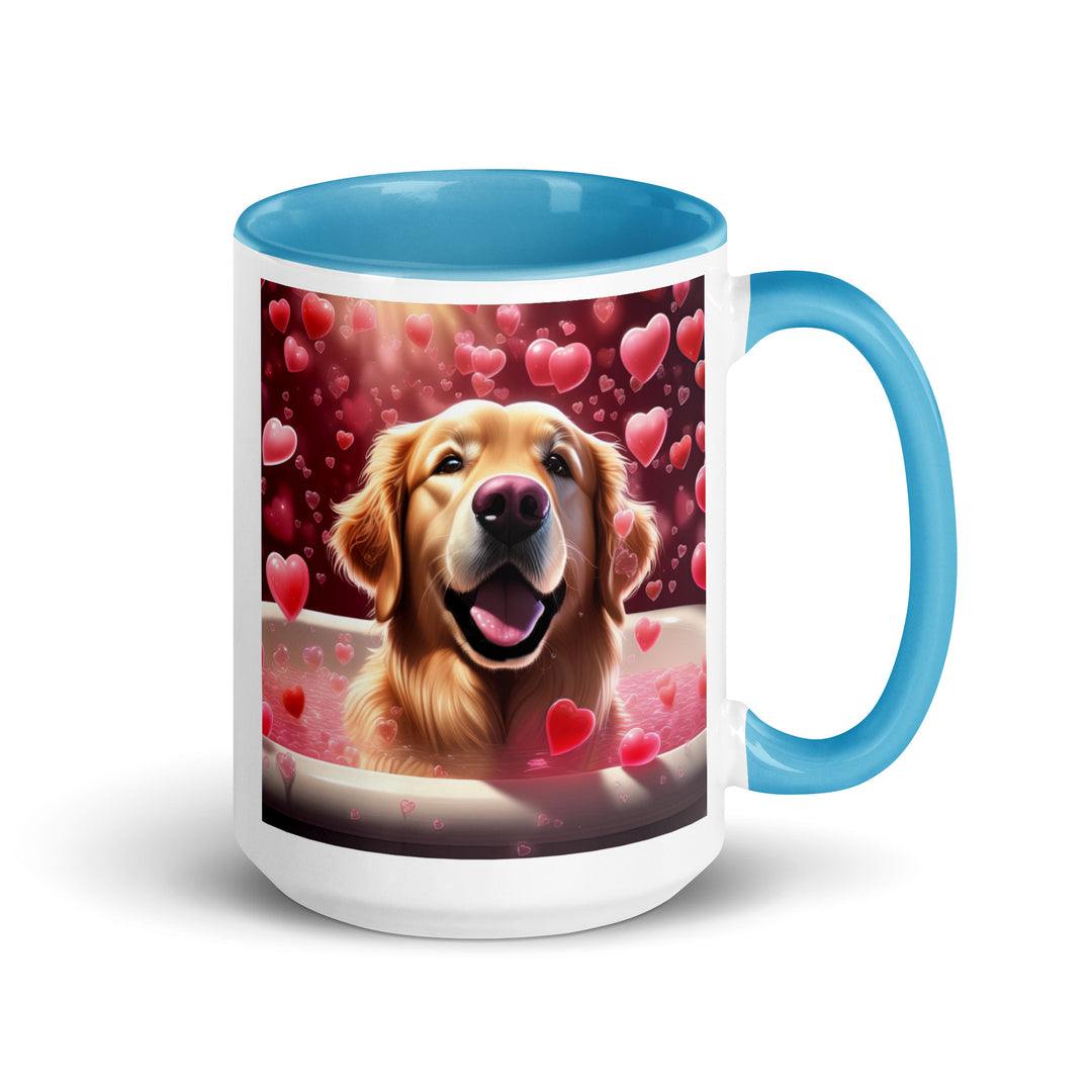 Golden Retriever Romantic- Mug with Color Inside