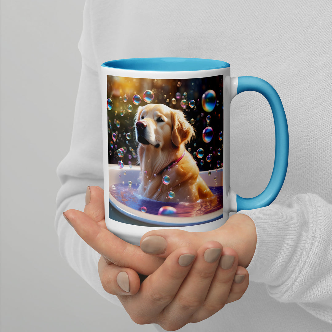 Golden Retriever Romantic- Mug with Color Inside v2