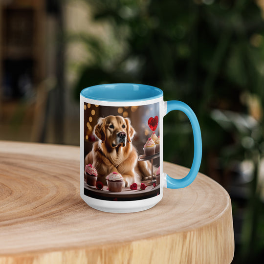 Golden Retriever Romantic- Mug with Color Inside v3