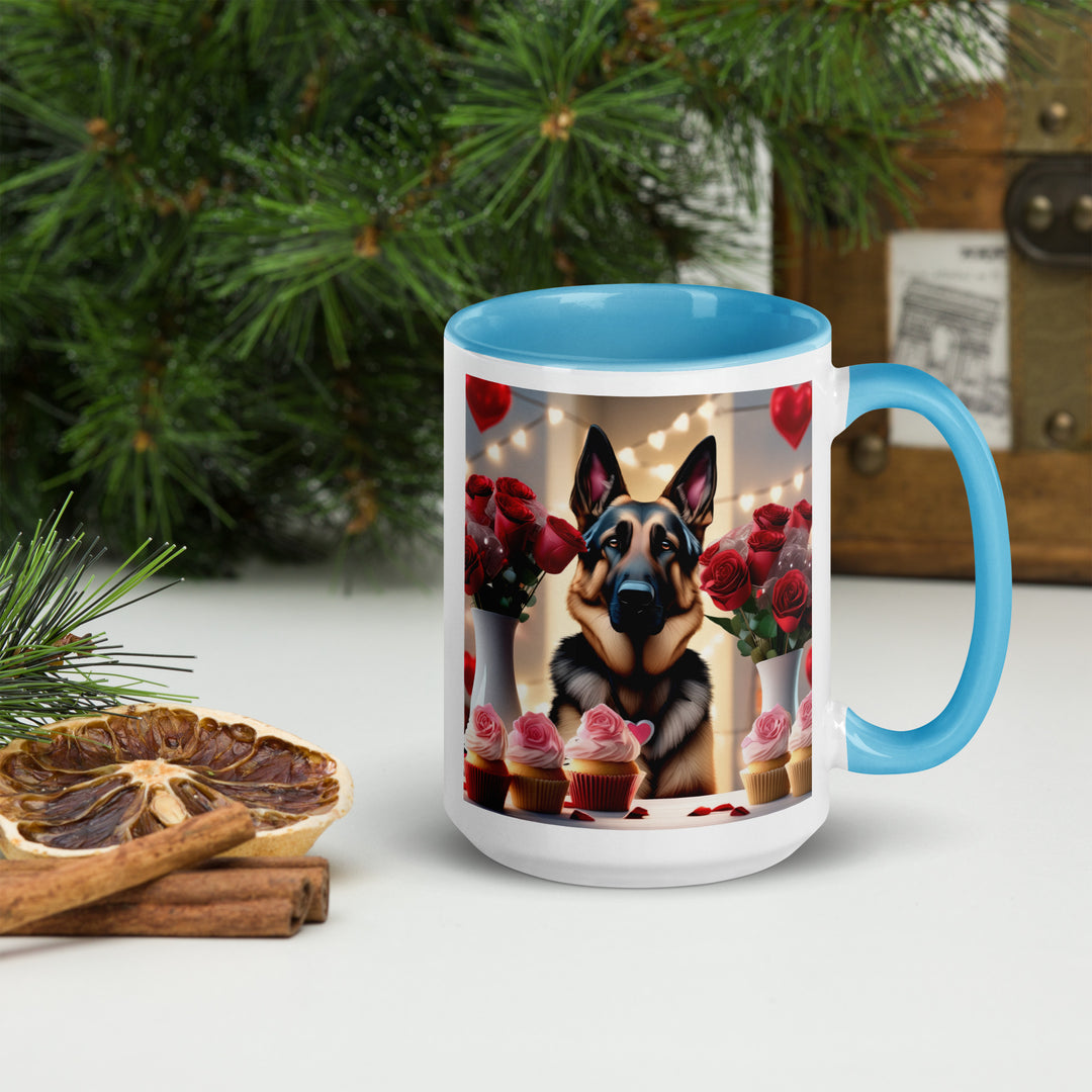 German Shepherd Romantic- Mug with Color Inside v2