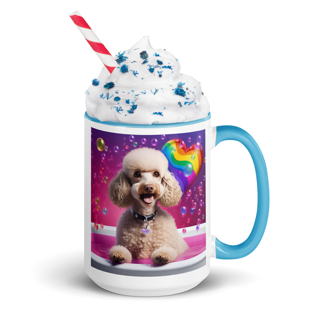 Poodle Romantic- Mug with Color Inside v2