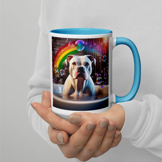 American Bulldog Romantic- Mug with Color Inside v3