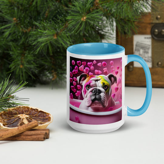 Bulldog Romantic- Mug with Color Inside