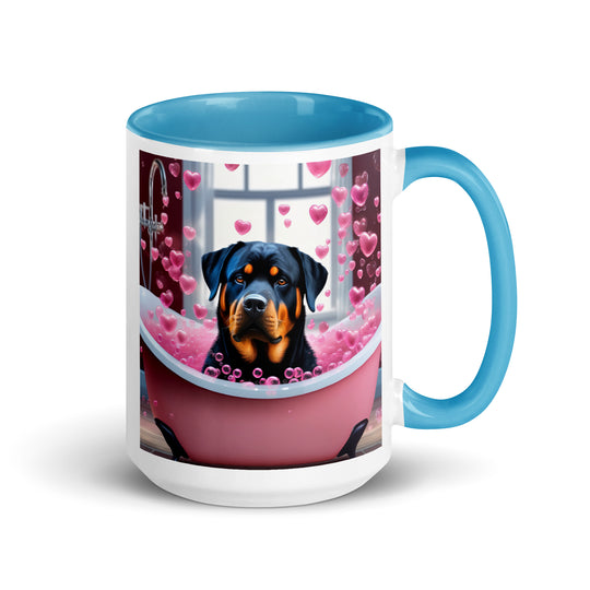 Rottweiler Romantic- Mug with Color Inside v2