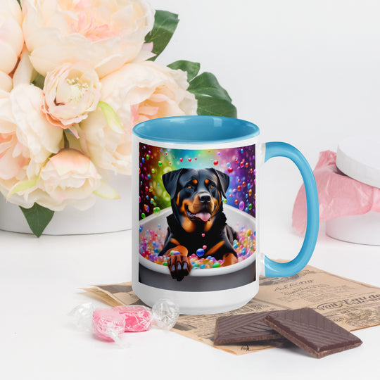 Rottweiler Romantic- Mug with Color Inside v3