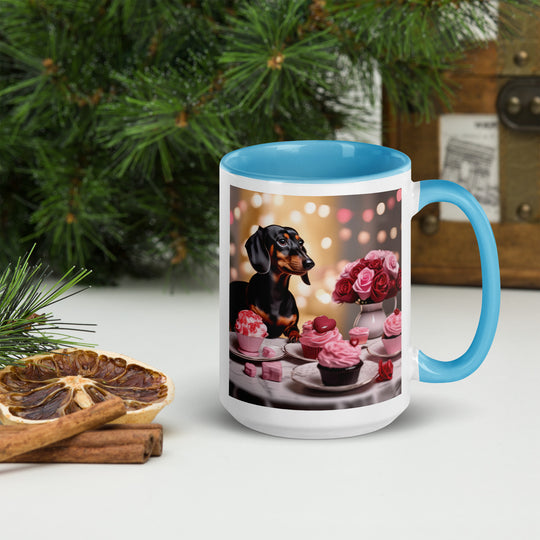 Dachshund Romantic- Mug with Color Inside v2