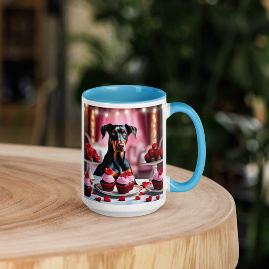 Doberman Pinscher Romantic- Mug with Color Inside