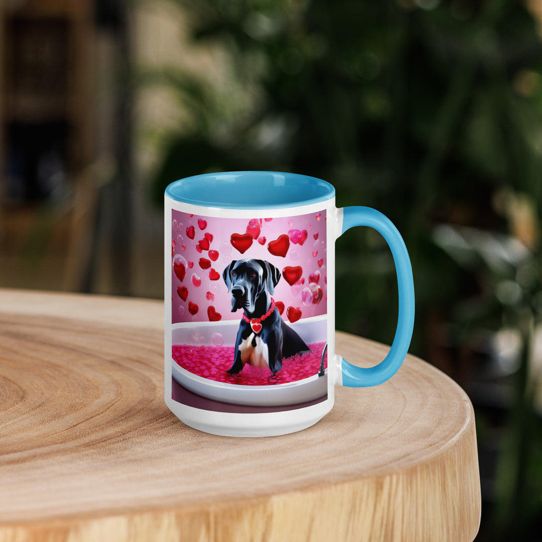 Great Dane Romantic- Mug with Color Inside v2