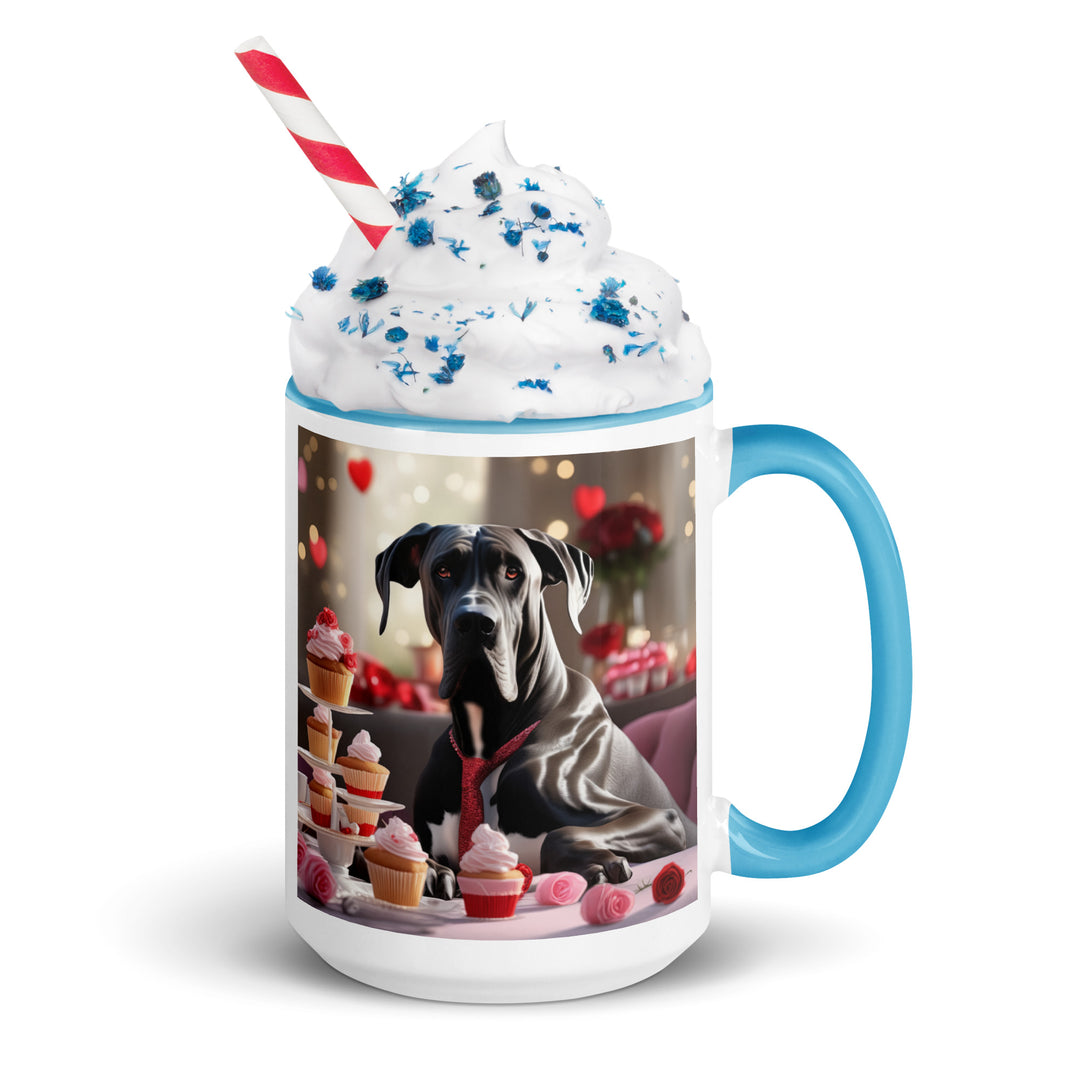 Great Dane Romantic- Mug with Color Inside v2