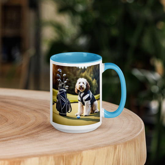 Bernedoodle Golfer- Mug with Color Inside