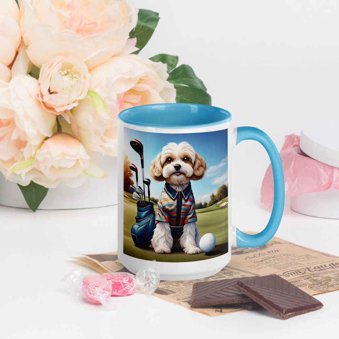 Cavachon Golfer- Mug with Color Inside